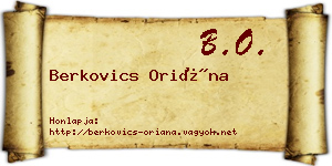 Berkovics Oriána névjegykártya